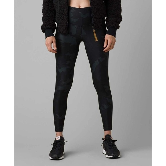 prAna Layna High Rise Athletic Work Out Legging Black Camo size XL NEW $89 - Picture 5 of 5